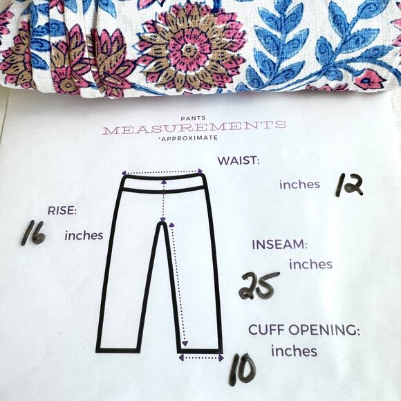 J. Crew Women Hayden Crop Pant Size 10 Cotton Stretch Preppy Summer Floral Vine - Picture 7 of 7